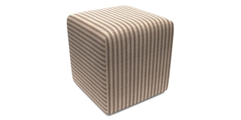 Cube Footstool in Peruvian homespun fabric