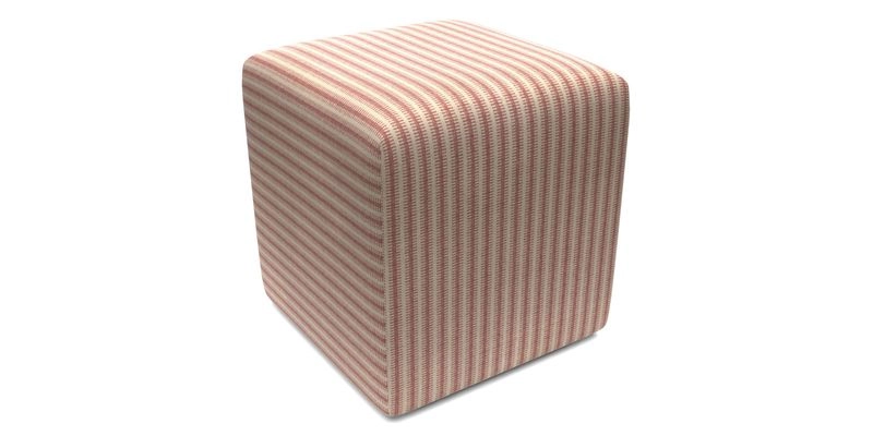 Cube Footstool in Peruvian homespun fabric