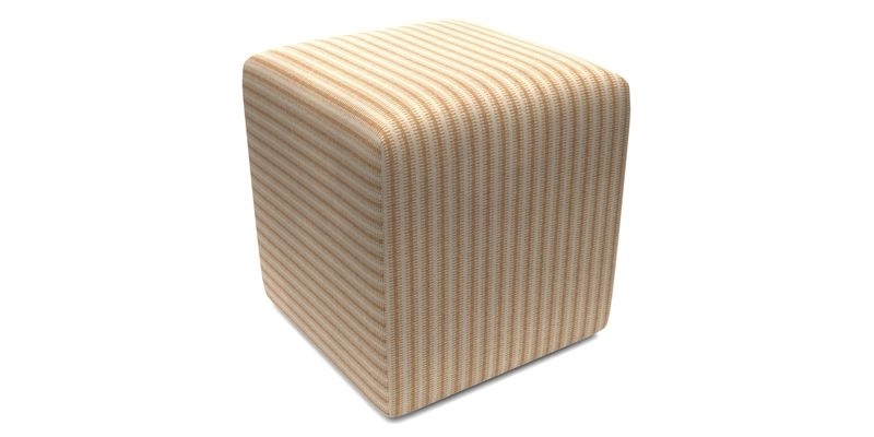 Cube Footstool in Peruvian homespun fabric
