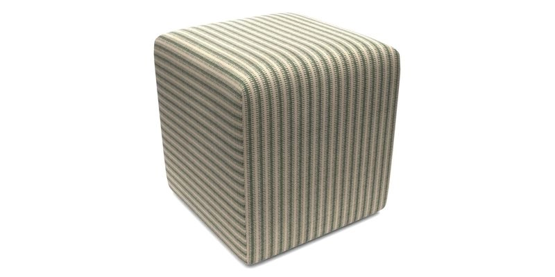 Cube Footstool in Peruvian homespun fabric