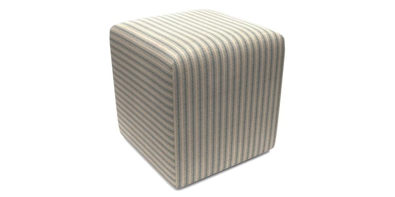 Cube Footstool in Peruvian homespun fabric