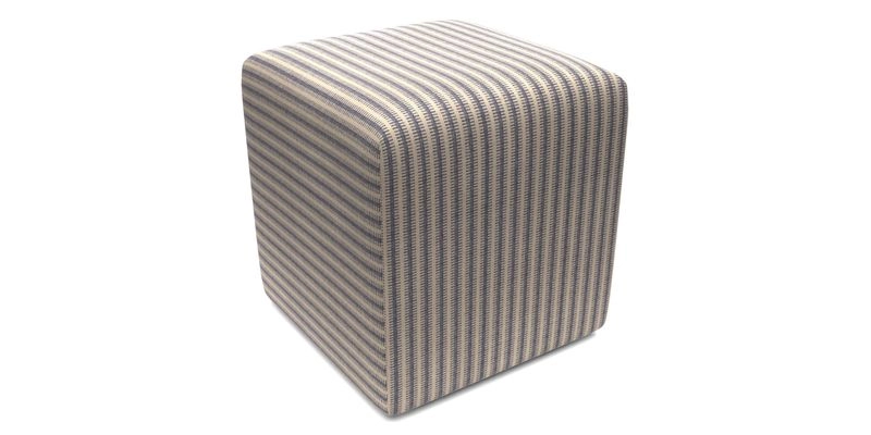 Cube Footstool in Peruvian homespun fabric