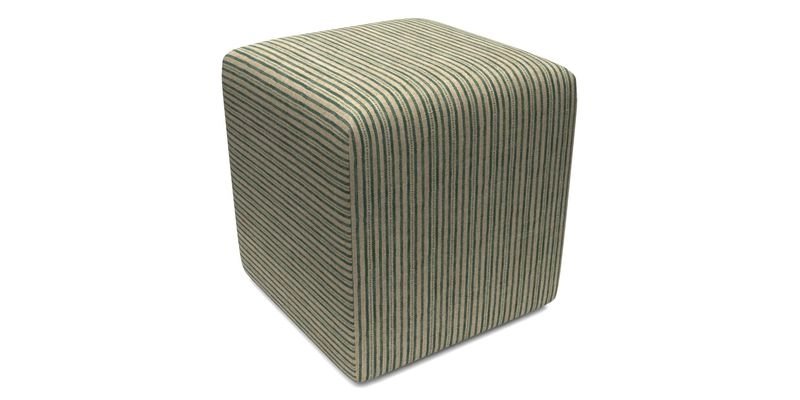 Cube Footstool in Peruvian homespun fabric