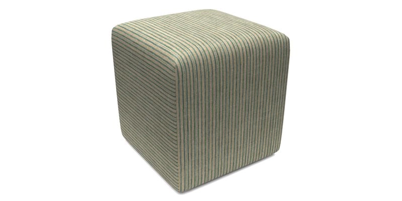 Cube Footstool in Peruvian homespun fabric
