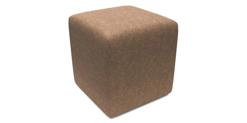 Cube Footstool in Peruvian homespun fabric