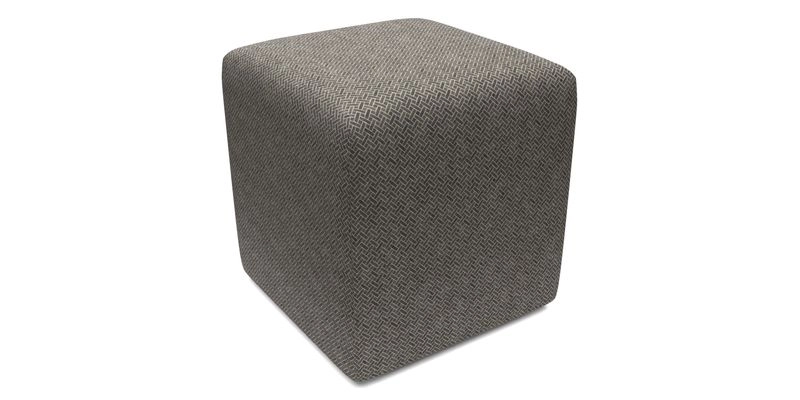 Cube Footstool in Peruvian homespun fabric