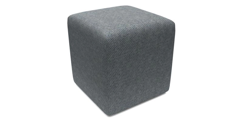 Cube Footstool in Peruvian homespun fabric