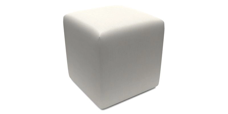 Cube Footstool in Peruvian homespun fabric