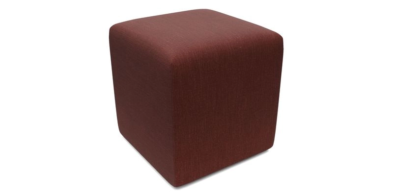 Cube Footstool in Peruvian homespun fabric