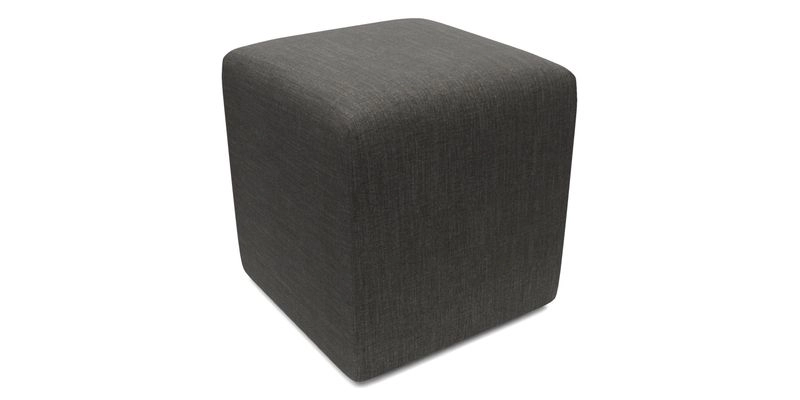 Cube Footstool in Peruvian homespun fabric