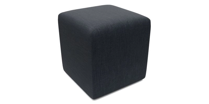 Cube Footstool in Peruvian homespun fabric