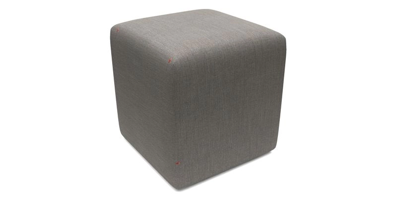Cube Footstool in Peruvian homespun fabric