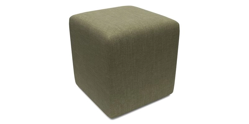 Cube Footstool in Peruvian homespun fabric