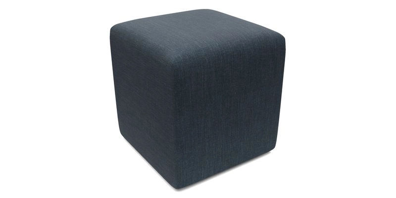 Cube Footstool in Peruvian homespun fabric