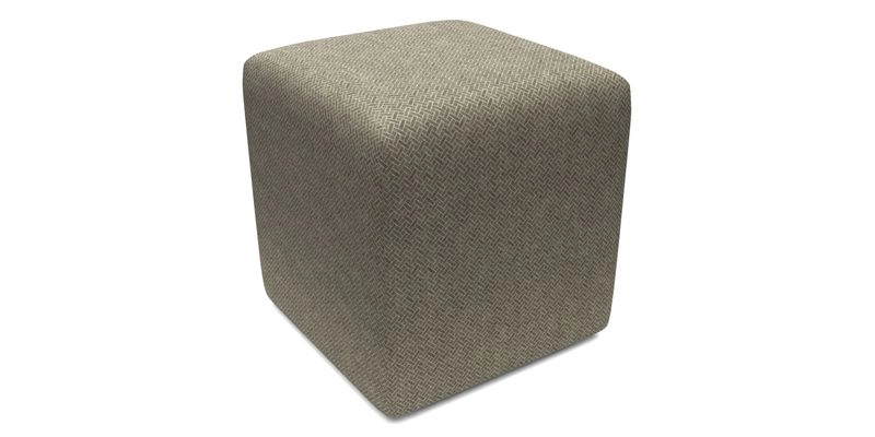 Cube Footstool in Peruvian homespun fabric