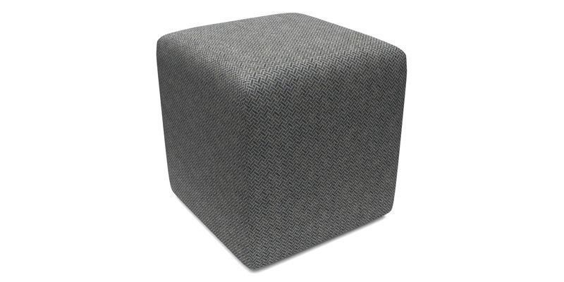 Cube Footstool in Peruvian homespun fabric