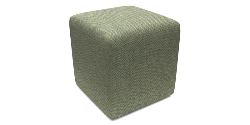 Cube Footstool in Peruvian homespun fabric