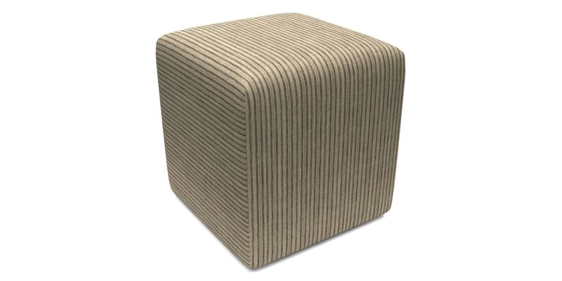 Cube Footstool in Peruvian homespun fabric