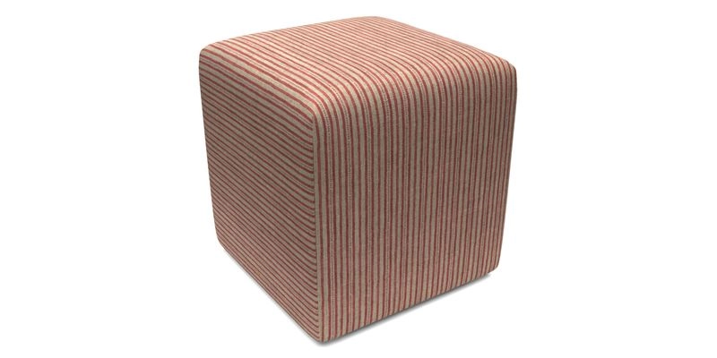 Cube Footstool in Peruvian homespun fabric