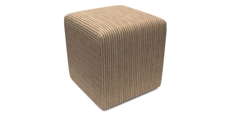 Cube Footstool in Peruvian homespun fabric