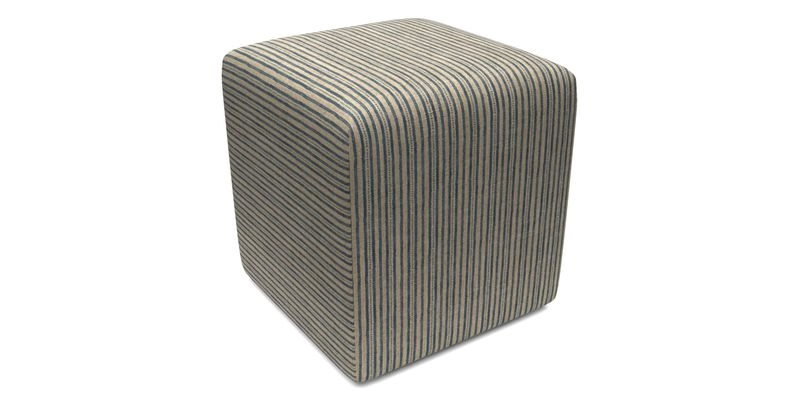 Cube Footstool in Peruvian homespun fabric