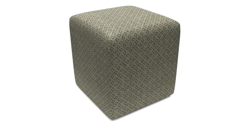 Cube Footstool in Peruvian homespun fabric