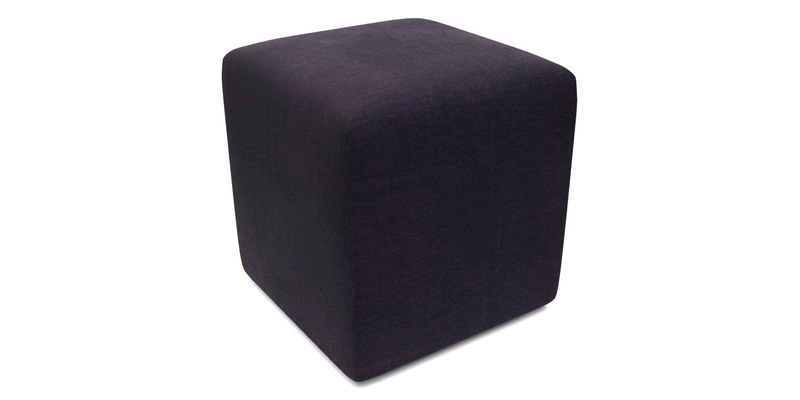 Cube Footstool in Peruvian homespun fabric