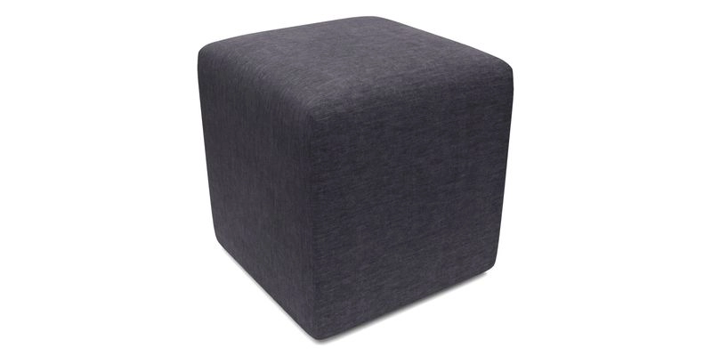 Cube Footstool in Peruvian homespun fabric