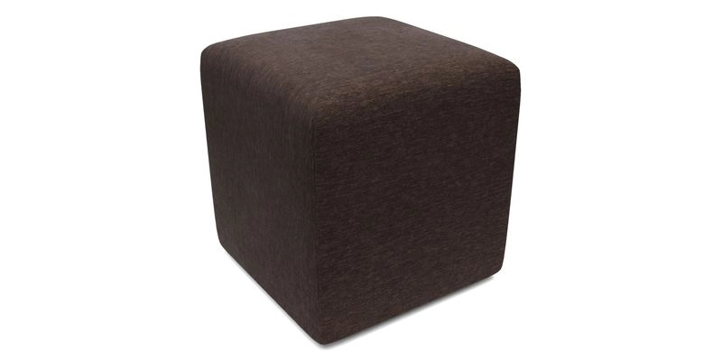 Cube Footstool in Peruvian homespun fabric