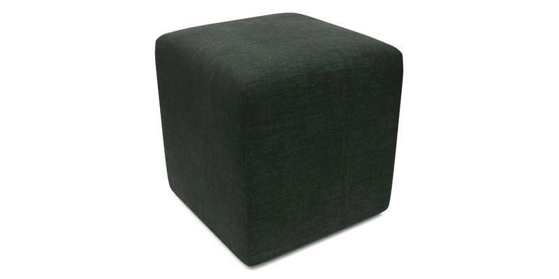 Cube Footstool in Peruvian homespun fabric