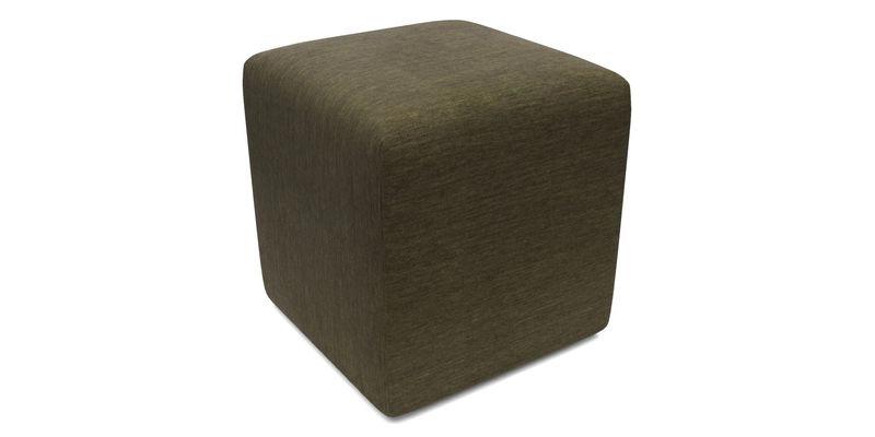 Cube Footstool in Peruvian homespun fabric