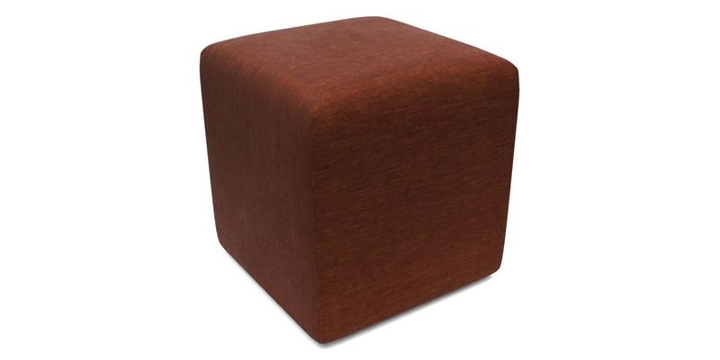 Cube Footstool in Peruvian homespun fabric