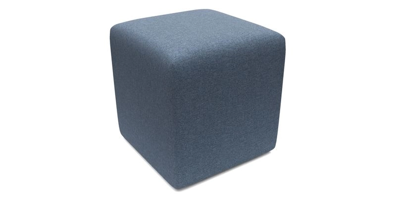 Cube Footstool in Peruvian homespun fabric