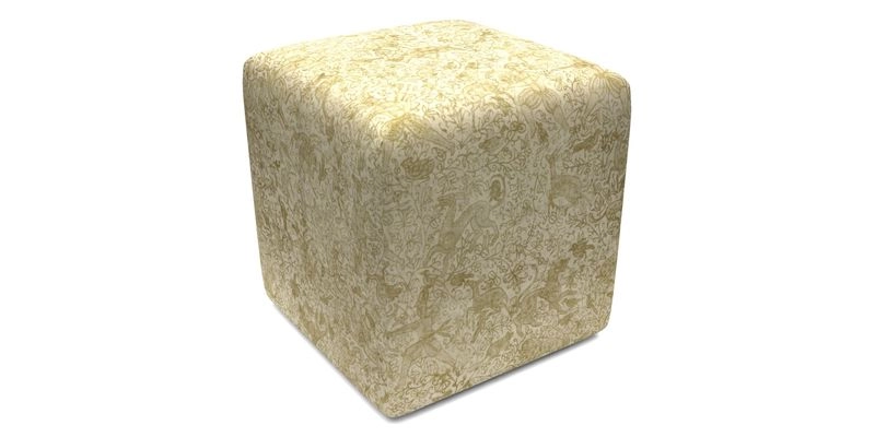 Cube Footstool in Peruvian homespun fabric