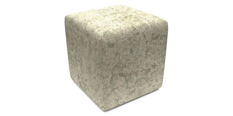 Cube Footstool in Peruvian homespun fabric