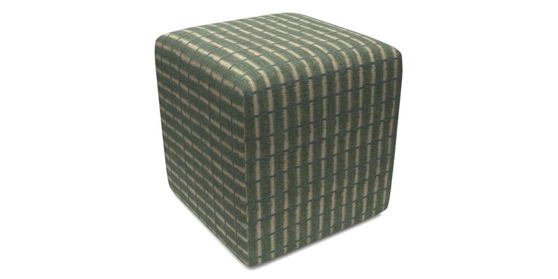 Cube Footstool in Peruvian homespun fabric