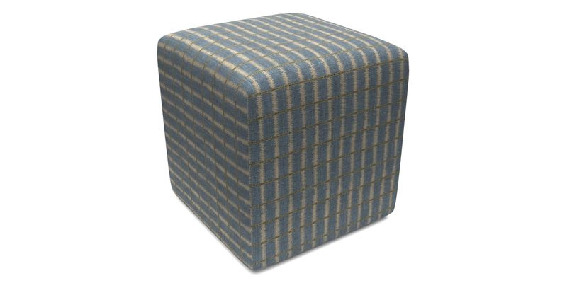 Cube Footstool in Peruvian homespun fabric