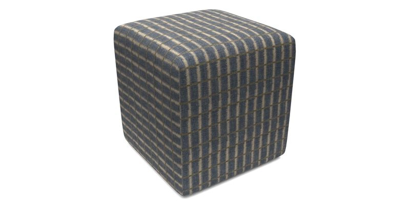 Cube Footstool in Peruvian homespun fabric