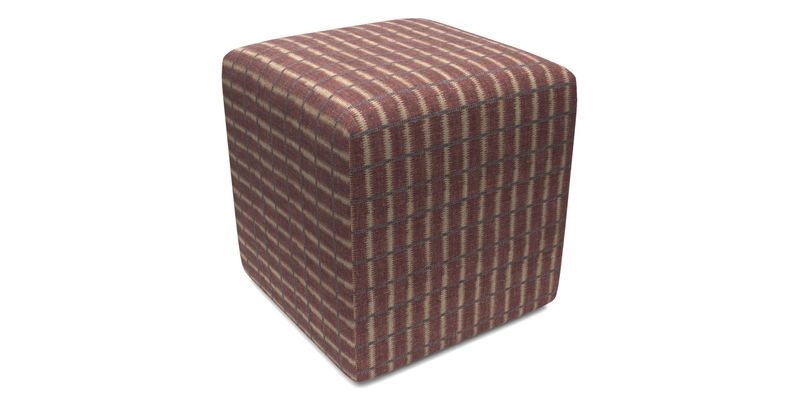 Cube Footstool in Peruvian homespun fabric