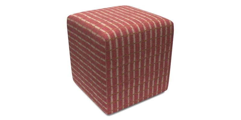 Cube Footstool in Peruvian homespun fabric