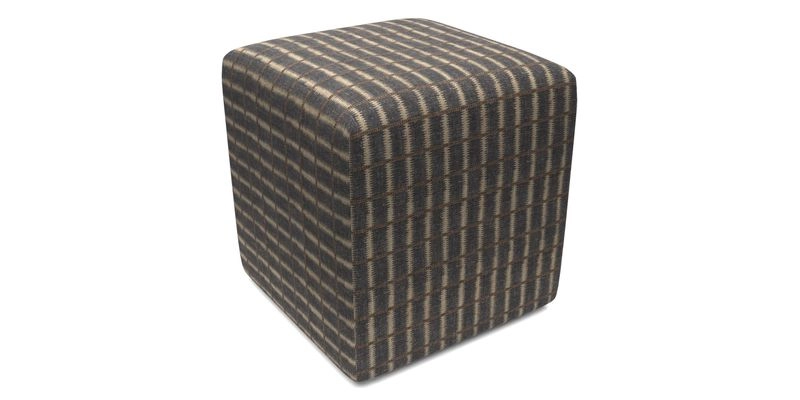 Cube Footstool in Peruvian homespun fabric