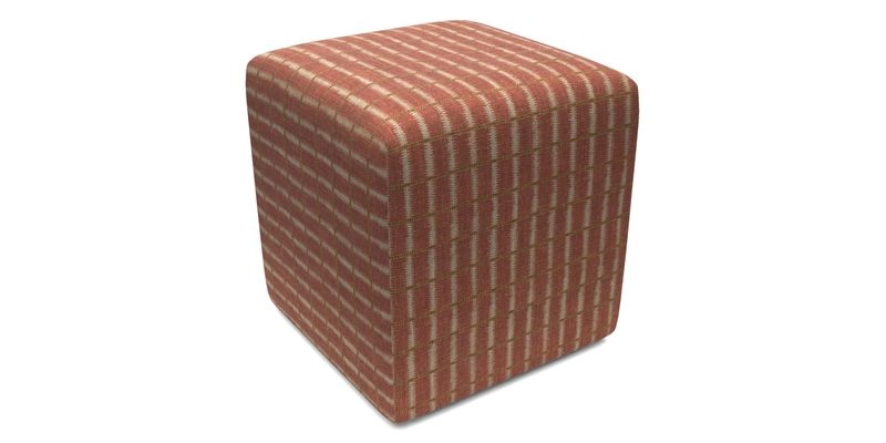 Cube Footstool in Peruvian homespun fabric