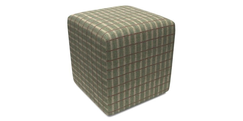 Cube Footstool in Peruvian homespun fabric