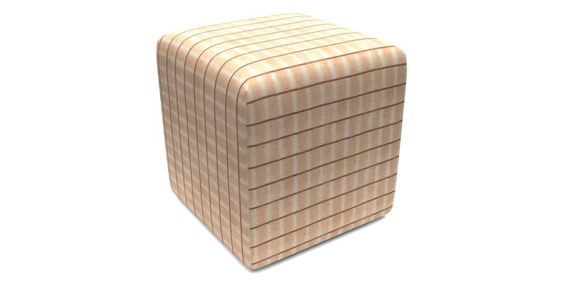 Cube Footstool in Peruvian homespun fabric