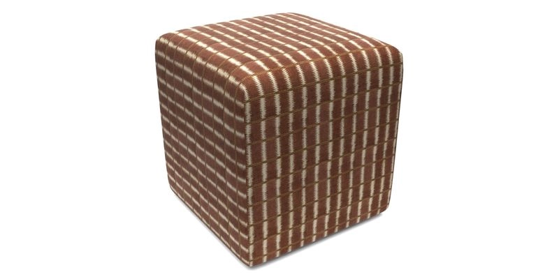 Cube Footstool in Peruvian homespun fabric