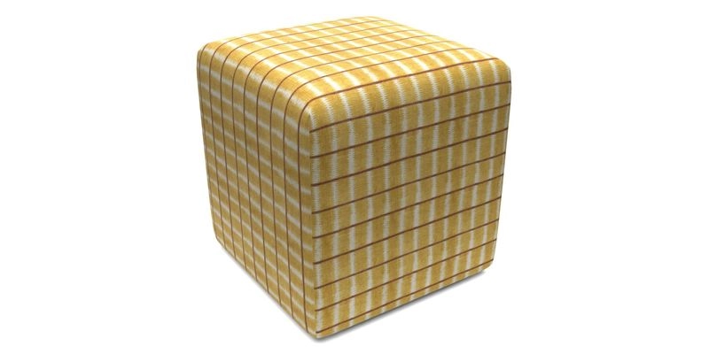 Cube Footstool in Peruvian homespun fabric