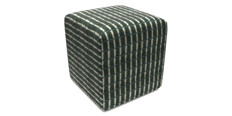 Cube Footstool in Peruvian homespun fabric