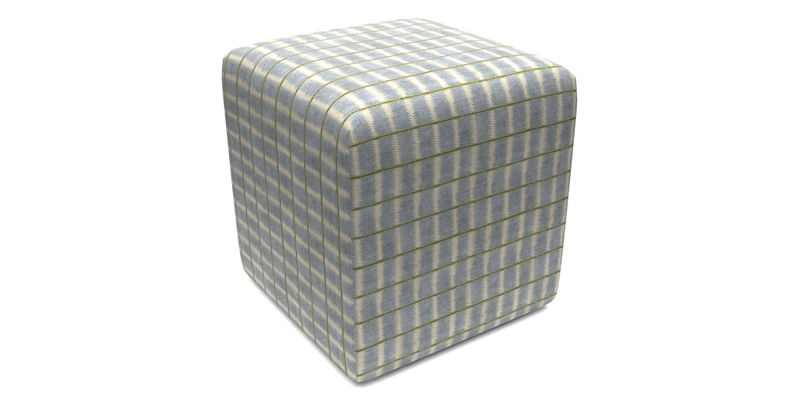 Cube Footstool in Peruvian homespun fabric