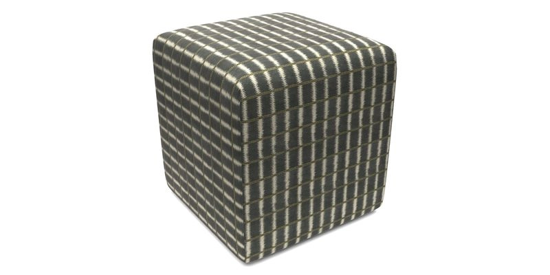 Cube Footstool in Peruvian homespun fabric