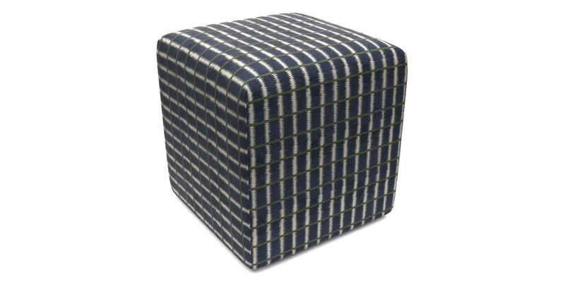 Cube Footstool in Peruvian homespun fabric